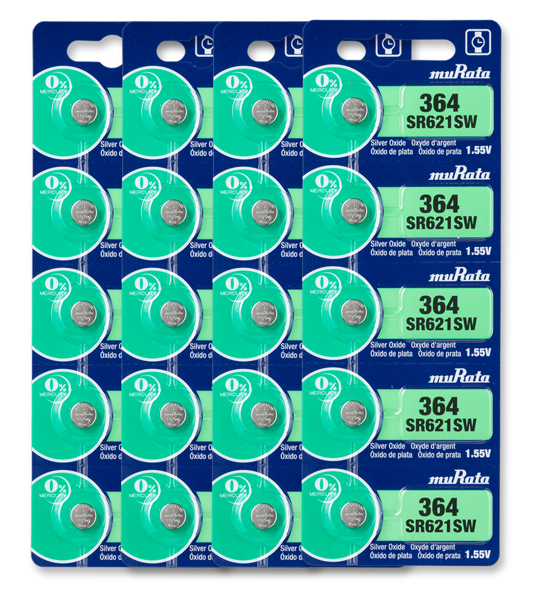 Murata 364 SR621SW Battery 1.55V Silver Oxide Watch Button Cell - Replaces  Sony 364 (20 Batteries) - Walmart.com