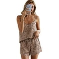 thumbnail image 2 of Coofit Ensemble de Pyjama d'Été pour Femmes : Tenue de Nuit Ample Décontractée, Débardeur Sans Manches avec Short, 2 of 6