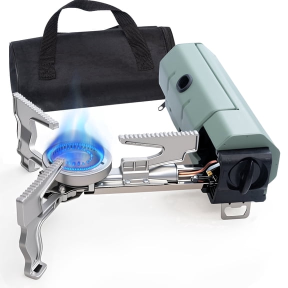SaveJoy Portable Camping Stove, 1 Burner Foldable Tabletop Butane Gas Stove with Carrying Case for Camping, Outdoor Cooking