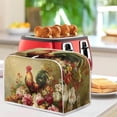 thumbnail image 4 of UNICEU Rooster Floral Print Toaster Cover 4 Slice Small Kitchen Appliance Covers Bread Machine Protection with Top Hook, 4 of 7