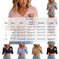 thumbnail image 2 of hotojiny Women's Fall Long Sleeve T Shirts with Built-In Bra Ribbed Knit Slim Fit Casual Basic Tops V Neck Stretch Sweaters(Gray,X-Large), 2 of 6