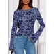 thumbnail image 2 of Blusa de Mujer PRETTYGARDEN de Manga Larga con Estampado Floral y Malla Talle S, 2 of 8