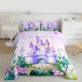 thumbnail image 2 of Feelyou Mystic Princess Castle Bedding Comforter Set, Watercolor Floral Purple Twin Comforter Sets, Teens Kids Girls Women Reversible Bedding Set, Breathable Home Decor, 2 Pieces, 2 of 8