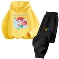thumbnail image 4 of Conjunto de sudadera con capucha de La Sirenita de Disney para niñas de 3 a 14 años, sudadera informal de calle kawaii, traje de camión para niños, 4 of 5