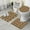 Beige Stripe Sunflower, variant on Beige Leopard Sunflower Pattern Bathroom Rugs Sets 3 Piece,Toilet Cover Set,Absorbent Non Slip Bathroom Mats Sets with U-Shaped Contour Rug Toilet Rug Set