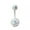 AB, variant on Navel Belly Button Ring Crystal Flower Dangle Bar Barbell Body Piercing Jewelry!-dark blue