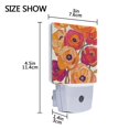 thumbnail image 4 of Yayeee LED Plug in Night Light for The Home with Auto Dusk to Dawn Light Sensors, 2 Pack, Orange Hand Drawn Floral, 4 of 6
