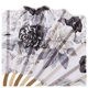 thumbnail image 4 of 2X Tela de Flor de Peonía Gris China Bamboo Folding Dancing Hand Fan Blanco, 4 of 7