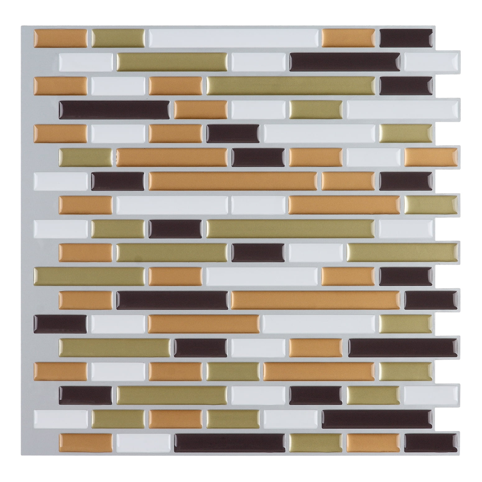 Art3d Peel and Stick Backsplash Tile Sticker Vinyl Wall Covering, 12' x 12' Champagne Gold (10-Pack)