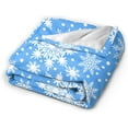 thumbnail image 3 of Winter Snowflakes Blue Throw Blanket Ultra Soft Warm All Season Christmas Decorative Fleece Blankets for Bed Chair Car Sofa Couch Bedroom 60"X50", 3 of 6