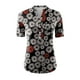 thumbnail image 3 of Camisas de verano para mujer, camisetas de manga corta con cuello en V para mujer con botones y estampado de flores OAVQHLG3B Store  lin121212, 3 of 3