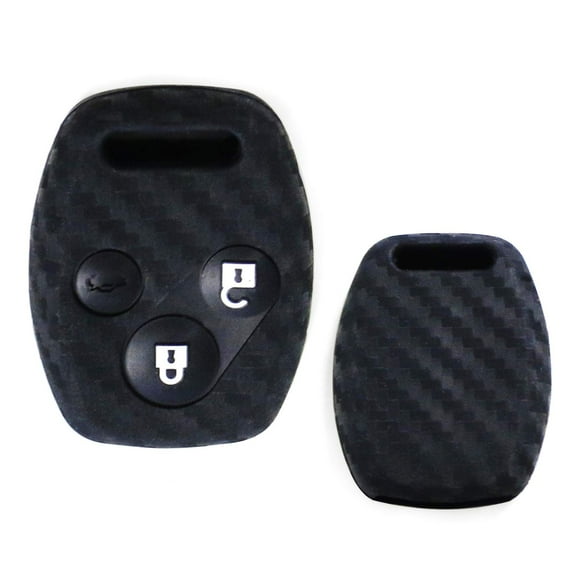 Carbon Fiber Pattern Soft Silicone Full Coverage Key Cover Case For Honda Accord Civic CRV CRZ FIT Insight Pilot Odyssey Ridgeline, etc 2 3 4 Button Key