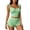Green, variant on Women 2 Piece Set Ruffle Sleeveless Crop Tank and Shorts Matching Sets for Beach Vacation Swimwear