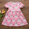 thumbnail image 5 of Little Toddler Easter Dresses 18-24 Months Cute Bunny Tutu Dress Short Sleeve Ruffle Bowknot Skirt Outfits Spring Birthday Easter Rabbit Clothes Pink 4-5 Years, 5 of 7