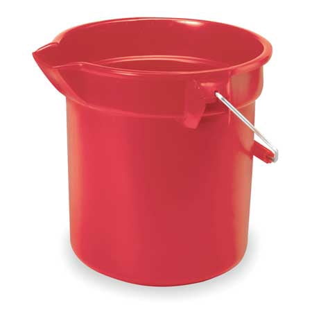 - RUBBERMAID FG261400RED Bucket, 14 Qt., Red, Plastic