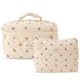 thumbnail image 1 of Bolsa para cosméticos de 2 uds., bolsa de maquillaje acolchada suave para mujer, bolsa de algodón para viajes al aire libre, 1 of 4