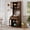Walnut + Particle Board + MDF#35, variant on Farmhouse Black Kitchen Pantry Hutch Storage Cabinet with Microwave Stand, Freestanding Buffet Sideboard Coffee Bar Cabinet for Small Spaces