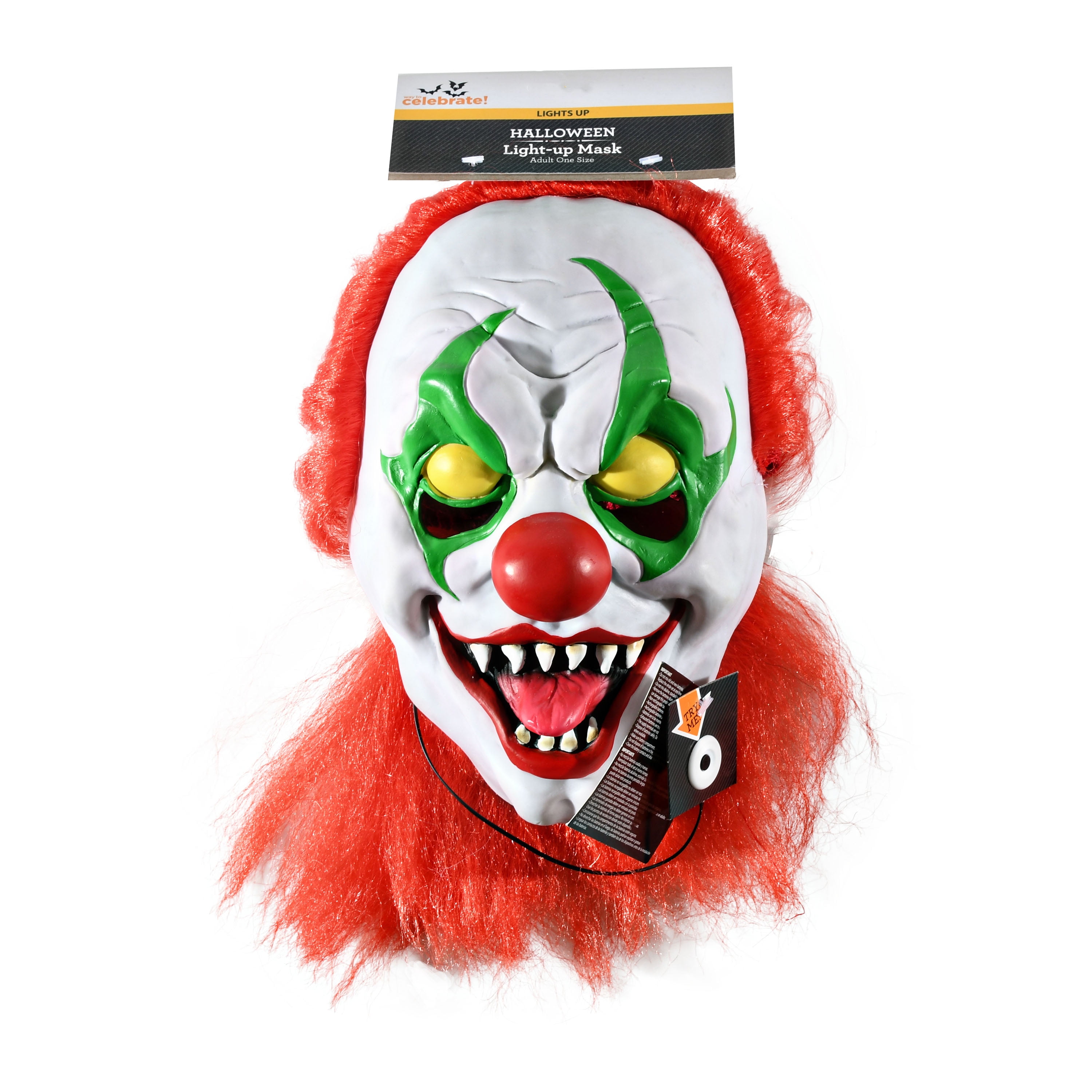 Mince Overflod Ballade Light-Up Eyes Sinister Clown Mask Halloween Accessory - Walmart.com