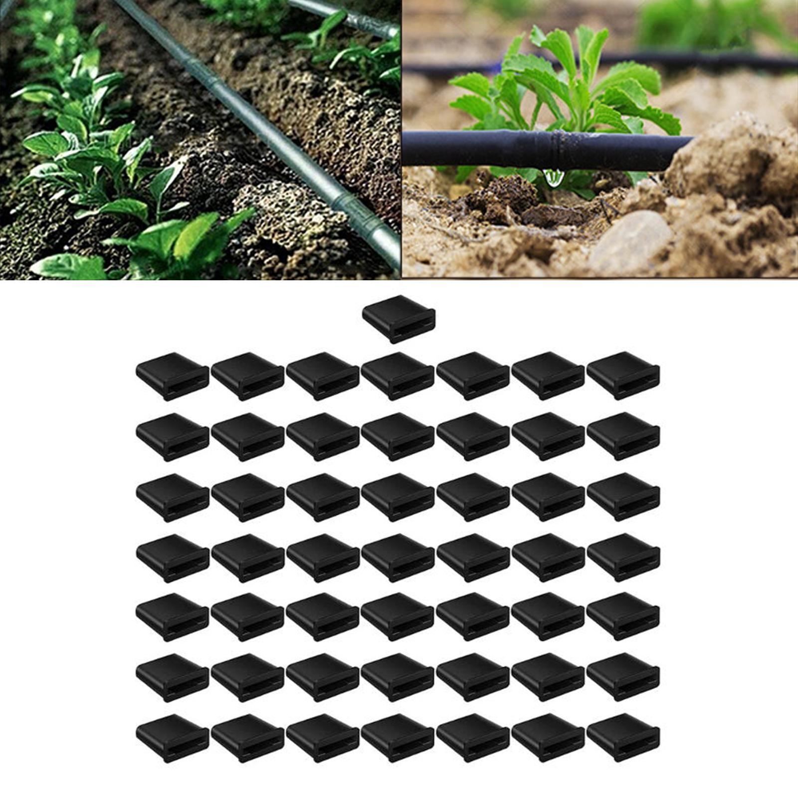 figatia Drip Tape Row Ends Practical Easy to Install Folding Water Drip Tape Irrigation Kit for Yard Vegetable Outdoor Orchard Garden 50 Pieces
