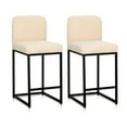 thumbnail image 2 of SUMMIT LIVING 24 inch Bar Stools with Back Set of 2 for Kitchen Dining, Counter Height Chairs, Ivory, 2 of 6