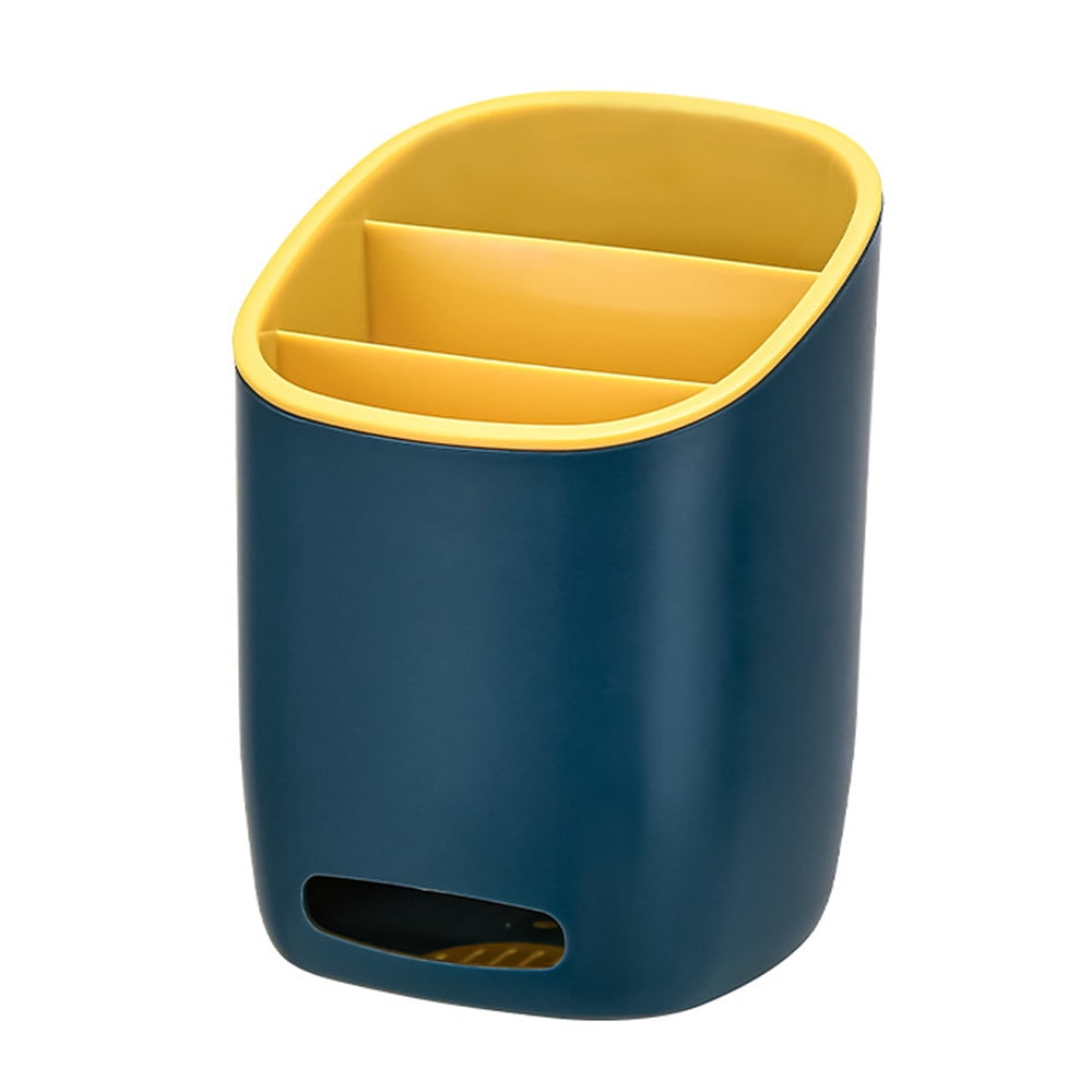 3 Divided Silverware Holder Drying Utensil Crock, Sink Countertop