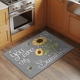 thumbnail image 2 of 2x3 Ft Entryway Area Rug, You Are My Sunshine Kitchen Rug Runner Washable Floor Mat, Yellow Sunflowers Cute Bees Heart Grey Non Slip Indoor Door Mat Throw Carpet for Bathroom Living Room Bedroom, 2 of 8
