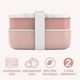 thumbnail image 3 of Bentgo Classic - Caja Bento para adultos, lonchera apilable todo en uno con 3 compartimentos, utensilios de plástico y correa de sellado de nailon, contenedor de alimentos sin BPA (mármol rubor), 3 of 5