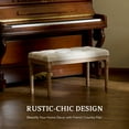 thumbnail image 2 of Vanity Bench 80cm French Style Piano Bench Bedroom Foyer Entryway Ottoman Beige, 2 of 12