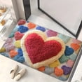 thumbnail image 4 of Tapis d'Entrée de Bienvenue pour la Saint-Valentin avec Cœurs Rouges et Roses / Doux Tapis Intérieur Extérieur pour Véranda avant et Entrée de Maison / Déco Antidérapante 16x24 Pouces, 4 of 6