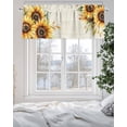 thumbnail image 5 of Pastoral Sunflower Valances for Windows Plant Country Vintage Beige Background Valance Rod Pocket Short Window Treatments Curtains for Kitchen Bathroom Living Room Bedroom, 42 x 18 Inch, 5 of 7