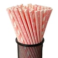 thumbnail image 2 of 100Pcs Biodegradable Paper Straws Colorful Striped Print Food-Grade Safe Drinking Straws Party Supplies, 2 of 8