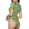 thumbnail image 2 of Fotbe Lemon Body de Mujer con Cuello Redondo y Mangas Cortas, Sin Mangas Ajustado, Suave, Cómodo y Básico-X-Large, 2 of 7