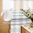 thumbnail image 3 of No Hook Shower Curtain, Gray Stripe Shower Curtains for Bathroom with See Through Top Window, Modern Abstract Art Navy Blue Striped Rustic Waterproof & Washable Bath Curtain Small Stall 36"x78", 3 of 9