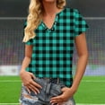 thumbnail image 3 of GrRotKP Shirts for Women Basic Tees Dressy Crew Neck Womens Going Out Tops Casual Short Sleeve Blouses Checkered Print Tunic Tops 2025 Summer Ladies Tops L, 3 of 5