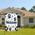 thumbnail image 2 of Amhnf Welcome Paw Prints Snowflakes Plaid Garden Flag For Home Outdoor Garden Yard Decor 12x18 inch, 2 of 5