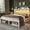 White, variant on Metal Full Size Bed Frame with 2-Tier Storage Headboard, Bed Frame Full with LED Light, Mattress Foundation Under Bed Storage/No Box Spring Needed/Noise-Free/Easy Assembly, White