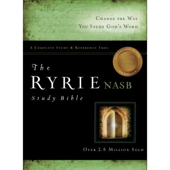 Pre-Owned The Ryrie NAS Study Bible Genuine Leather Black Red Letter Indexed (New American Standard 1995 Edition), 9780802484604, 0802484603, Paperback, New edition