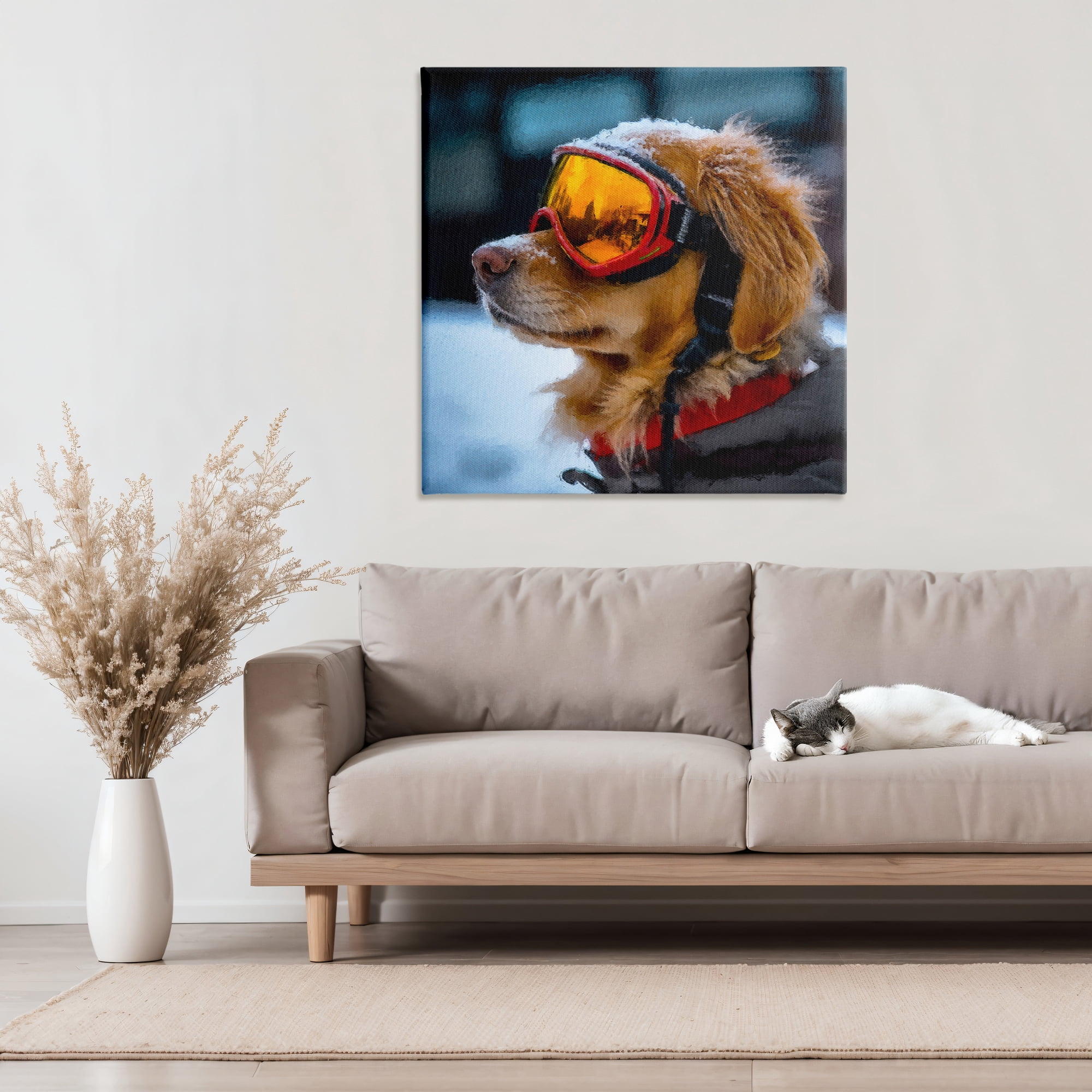 Stupell Industries Ski Goggles Dog Canvas Wall Art, design by Sean Parnell