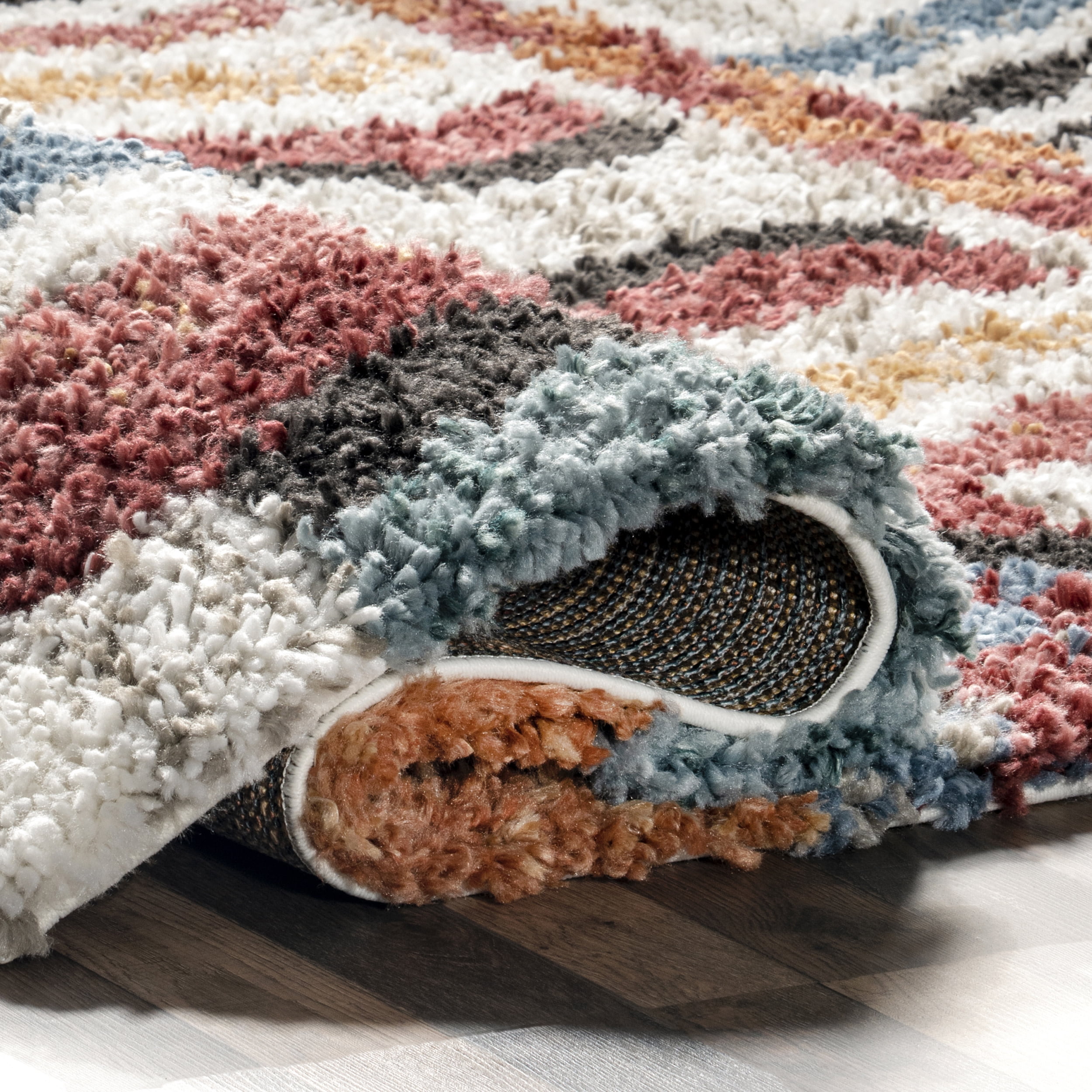 nuLOOM Henley ZigZag Kids Shag Area Rug, 5' x 7' 6", Multi