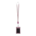 thumbnail image 1 of STARTIST 2-Sided Vertical Pu Leather Card Holder Neck Strap Lanyard Pink, 1 of 9