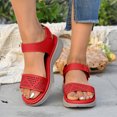 thumbnail image 2 of Wo-Fusoul Women's Casual Sandals, Thick Sole Open Toe Sandals with Adjustable Hook and Loop Closure, Cushioned Footbed for Comfort, Durable Rubber Sole for All Season Use, 2 of 9