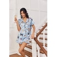 thumbnail image 5 of Ekouaer Satin Pajama for Women Short Sleeve Silky Pj Short Set Bow Front Tie Up Loungewear Sleepwear, 5 of 6