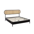 thumbnail image 2 of Brant House 75.75x84" Modern Wood/Rattan Gypsy Queen Size Bed in Black, 2 of 4