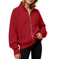 thumbnail image 2 of Ruyang Kids Zip Up Hooded Sweatshirt Long Sleeve Jacket Pockets Loose Coat Fall Warm Outerwear for Girls, 2 of 7