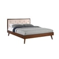 thumbnail image 3 of Linon Payson Platform Bed, Walnut Brown and Oatmeal Fabric, Queen, 3 of 8