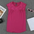 thumbnail image 5 of Women's Summer Tops Lace Floral Back Key Hole Blouses Vacation Tank Tops Casual Shirt, 5 of 5