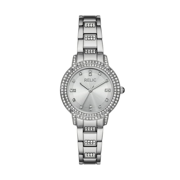 Relic by Fossil Women's Marie Three-Hand, Silver-Tone Alloy Watch
