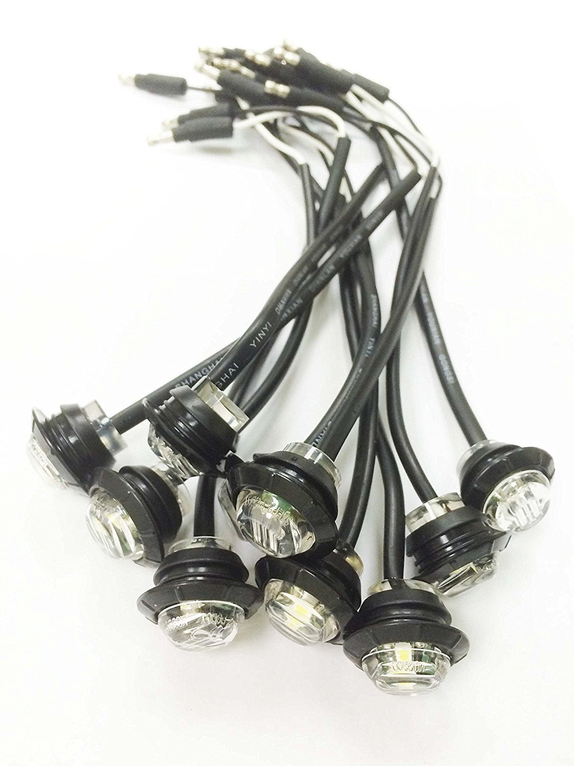 Libra 10 New 12V 3/4" White LED Marker Clearance Lights For Trailer