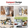 thumbnail image 5 of 2 in 1 Single Serve Coffee Maker for K Cup Pods & Ground Coffee, Mini K Cup Coffee Machine with 6 to 14 oz Brew Sizes, Single Cup Coffee Brewer with One-Press Fast Brewing, Reusable Filters,Grey, 5 of 9