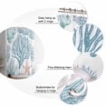 thumbnail image 3 of Summer Marine Life Shower Curtain, 48" x 72", Ocean Coral Simple Lines Art Waterproof Bathroom Curtain Washable Shower Curtain Set with 12 Hooks, 3 of 6